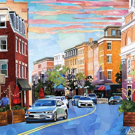 Collage of Boston's North End by Boston artist Betsy Silverman