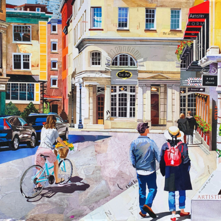 Collage of Boston's North End by Boston artist Betsy Silverman