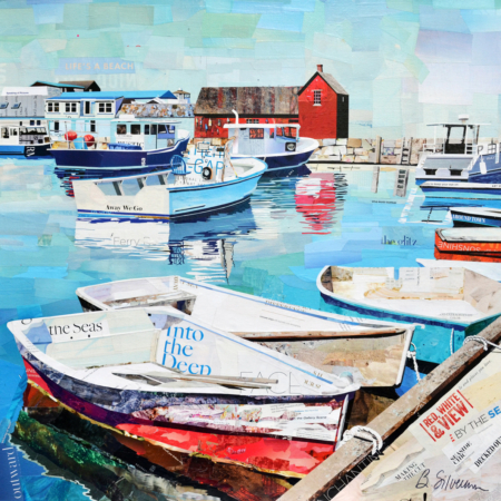 boating collage Rockport by Betsy Silverman