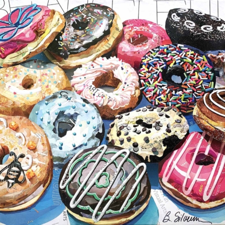 donut collage by Boston artist Betsy Silverman