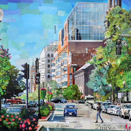 Collage of Boylson street Boston by Betsy Silverman