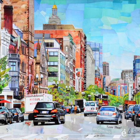 collage of Boston's Boylston Street by Betsy Silverman