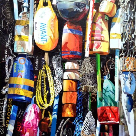 Collage of buoys by Betsy Silverman
