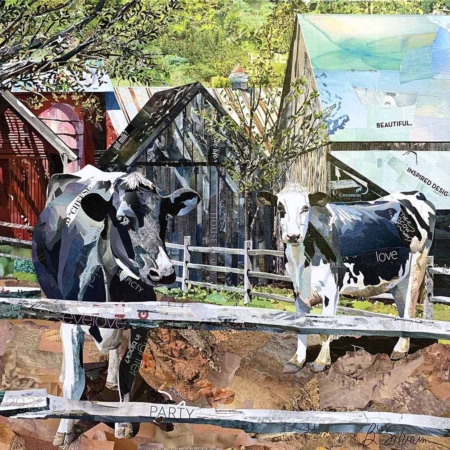 Cow collage by Betsy Silverman