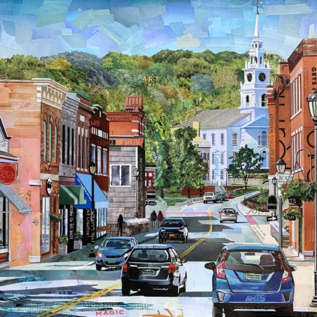 Town of Middlebury, VT art by collage artist betsy silverman