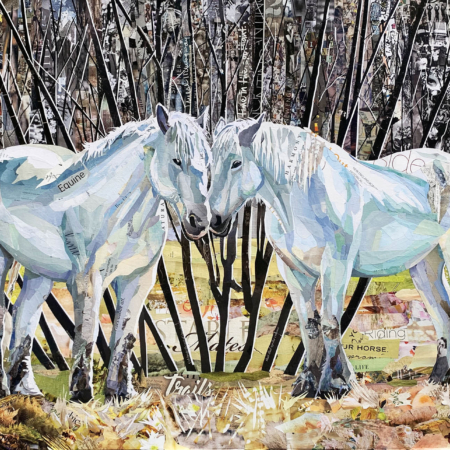 Collage of Draft horse pair by Betsy Silverman