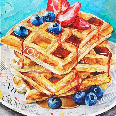 Waffles and syrup collage by Betsy Silverman, gorgeous art
