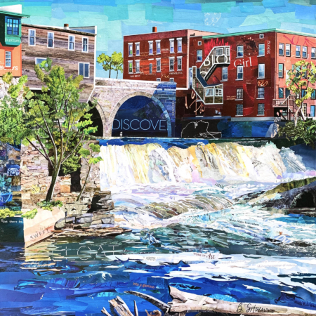 Collage of Middlebury Falls, VT by Betsy Silverman